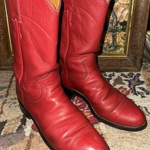 Red Leather Cowboy Boots